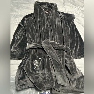 Victoria's Secret Black Plush Robe